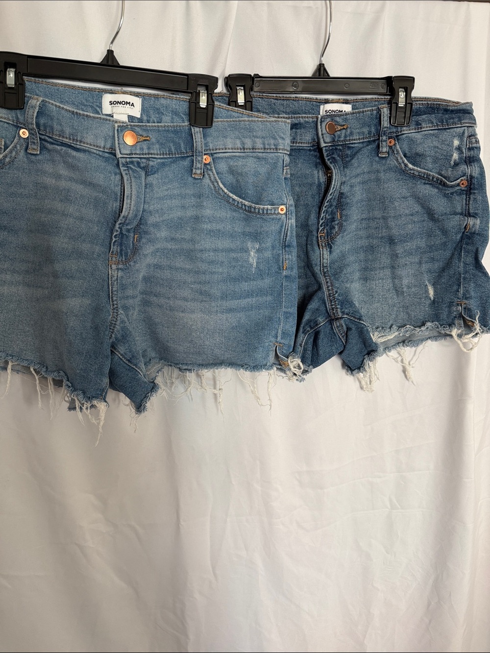 2 pairs of SONOMA distressed Denim Cutoff Shorts - Frayed Hem